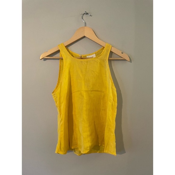 Mave Tops - Mave Anthropologie Yellow Linen Tank Top